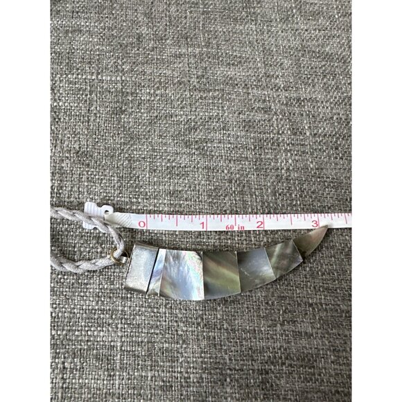 Whitby & Co Reversible Horn Pendant Necklace w/ Mother Of Pearl & Wood Women - Picture 5 of 6